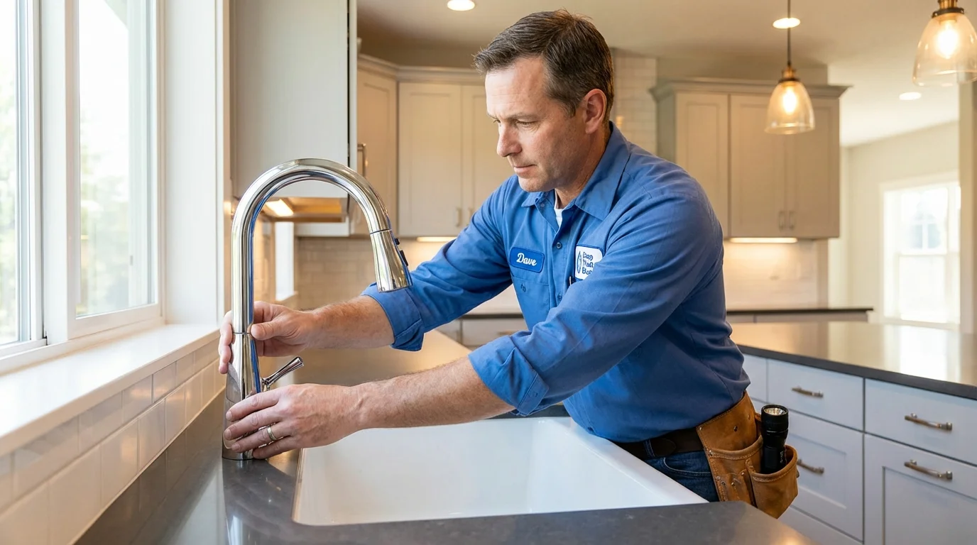 Kitchen faucet installation by Johns Plumbing LLC in Hemlock