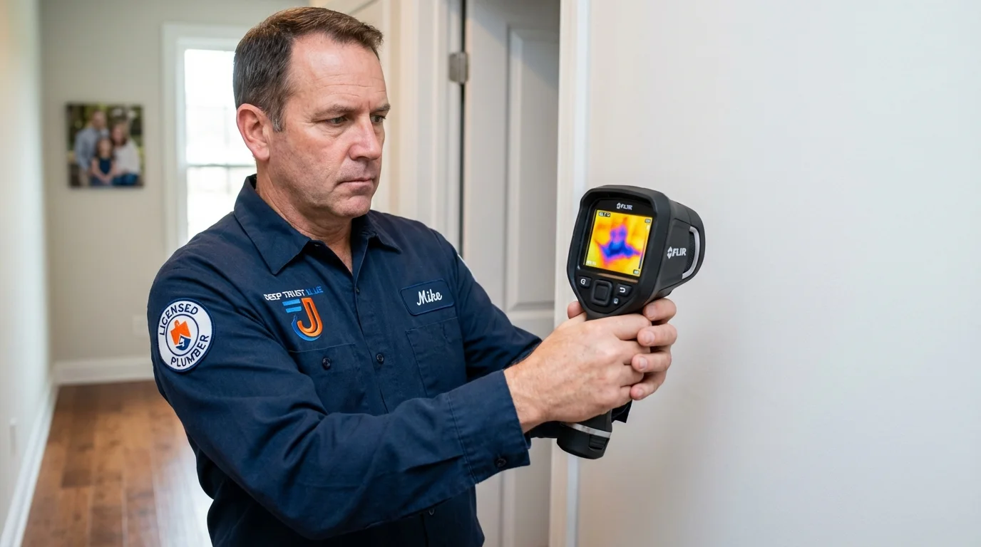 Thermal imaging leak detection by Johns Plumbing LLC in Hemlock